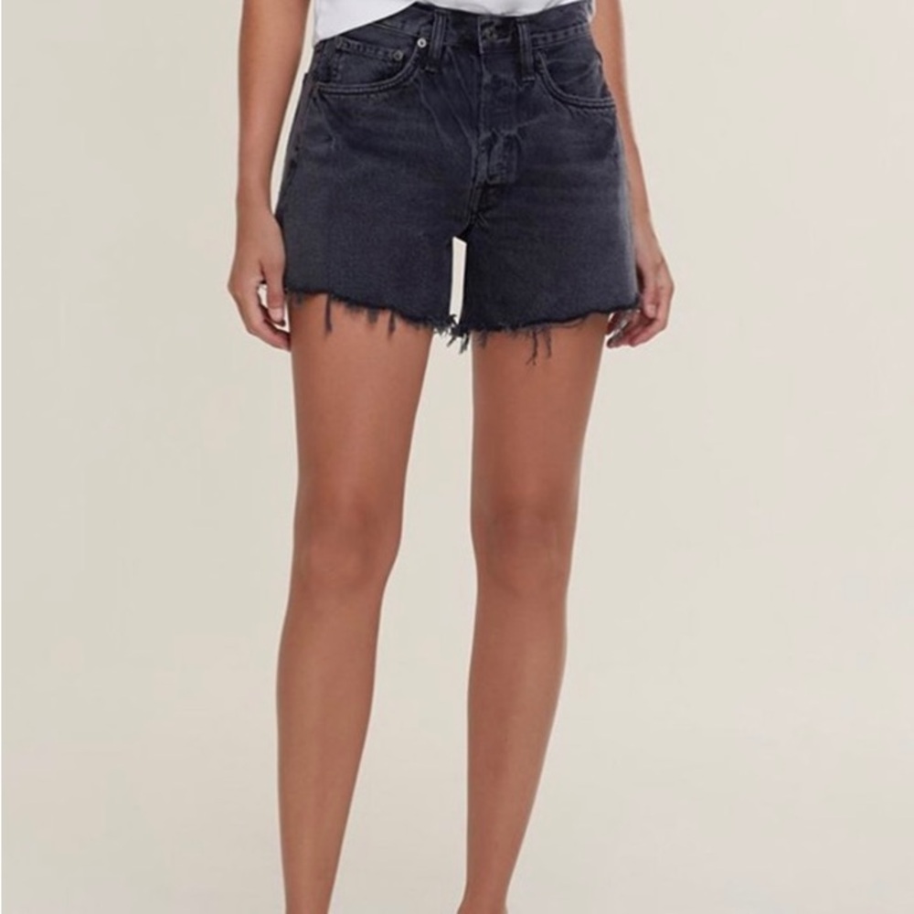 Agolde Parker Long Shorts - Black Size 24